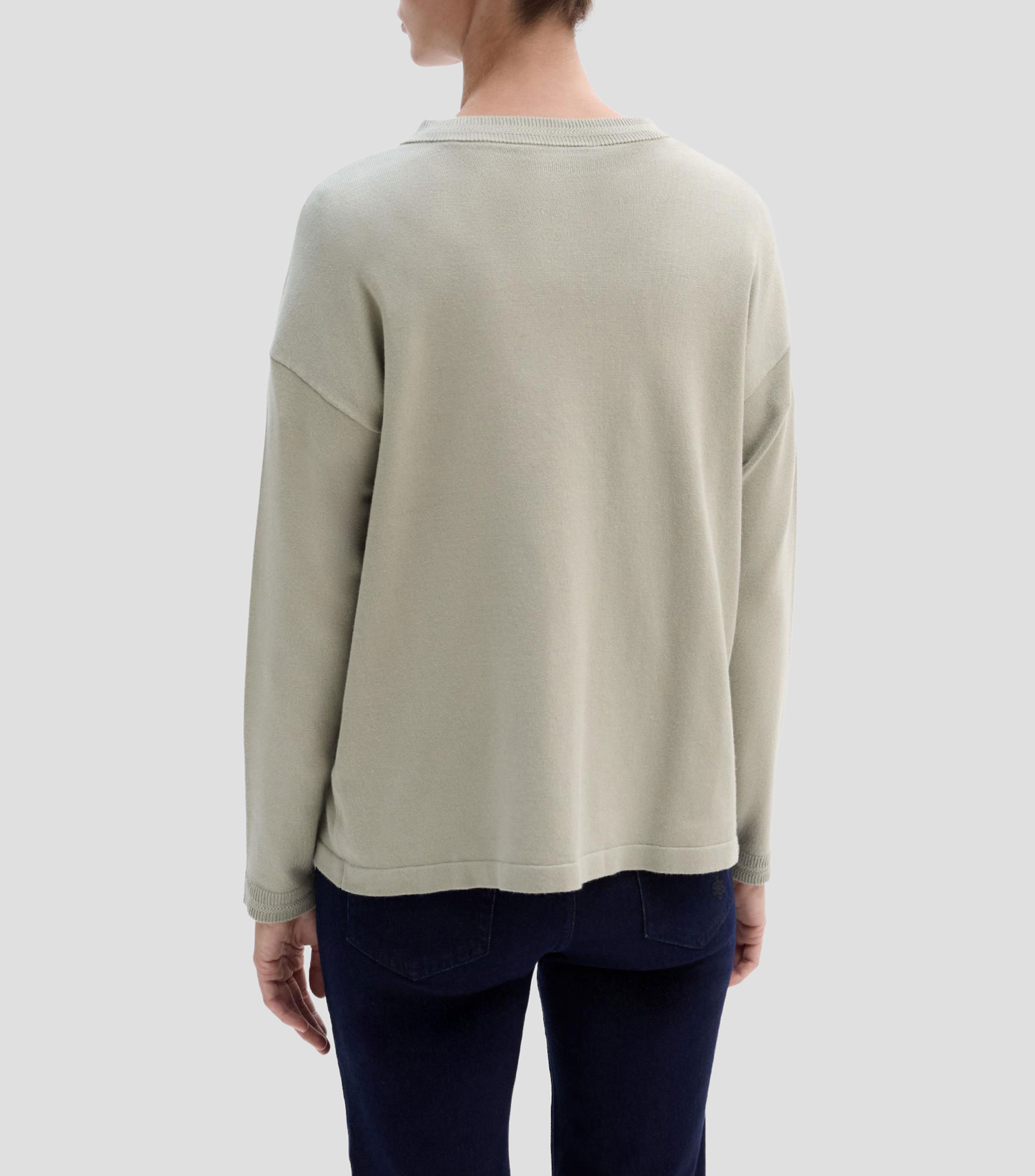 Suéter cuello redondo manga larga Mujer